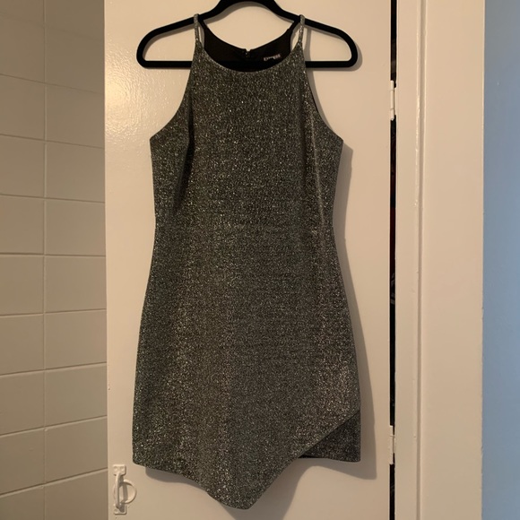 Dresses & Skirts - Express - silver shimmery party dress - Size 10